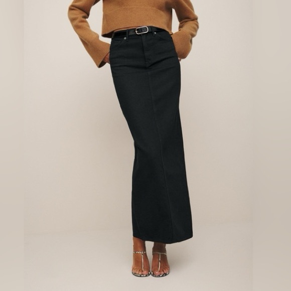 Reformation Daria Ultra High Rise Denim Maxi Skirt - Picture 1 of 5
